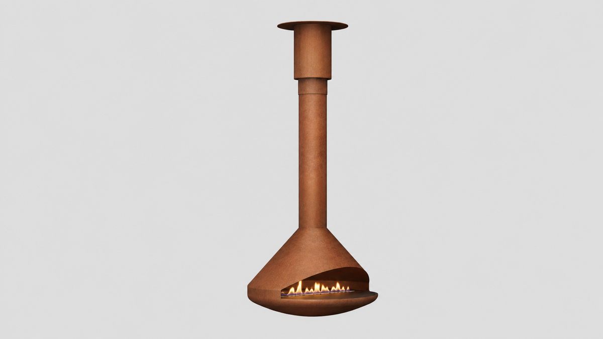 Orbit suspended fireplace product view