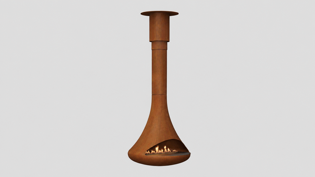 Silo suspended fireplace product view