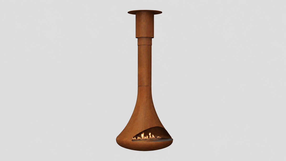 Silo suspended fireplace product view