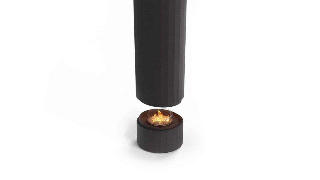 Pillar suspended fireplace