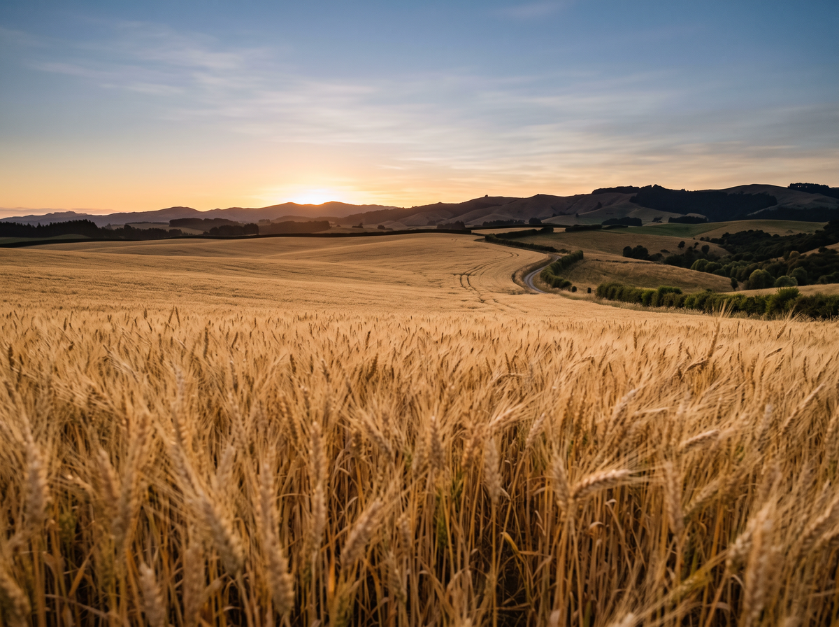 Wheat field at sunset